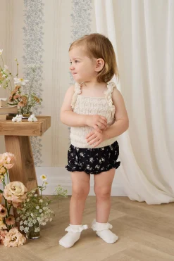 Organic Cotton Frill Bloomer - Cassie Caviar