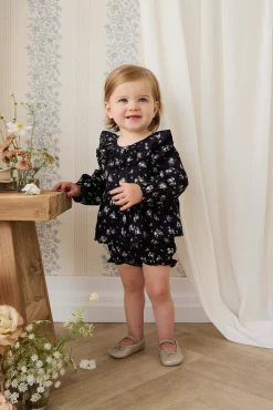 Organic Cotton Frill Bloomer - Cassie Caviar