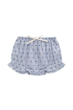 Organic Cotton Frill Bloomer - Mon Amour Stripe Indigo