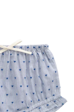 Organic Cotton Frill Bloomer - Mon Amour Stripe Indigo