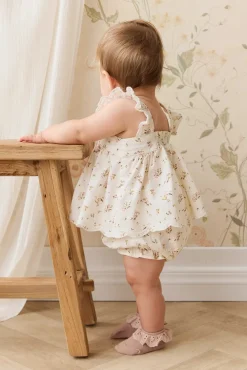 Organic Cotton Frill Bloomer - Bianca Antique