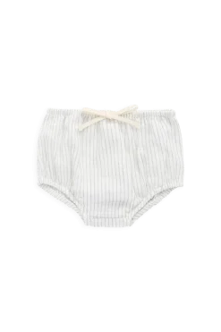 Organic Cotton Gabriel Bloomer-Mini Pinstripe Parchment / Dawn