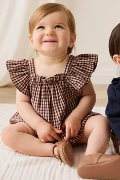 Organic Cotton Harriet Playsuit - Cinnamon Gingham