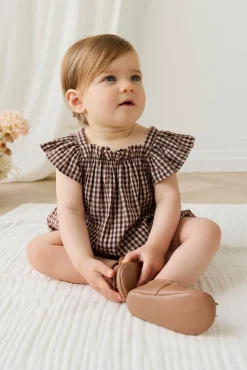 Organic Cotton Harriet Playsuit - Cinnamon Gingham
