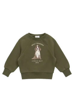 Organic Cotton Hayes Sweatshirt - Sicilian Olive Best Friends