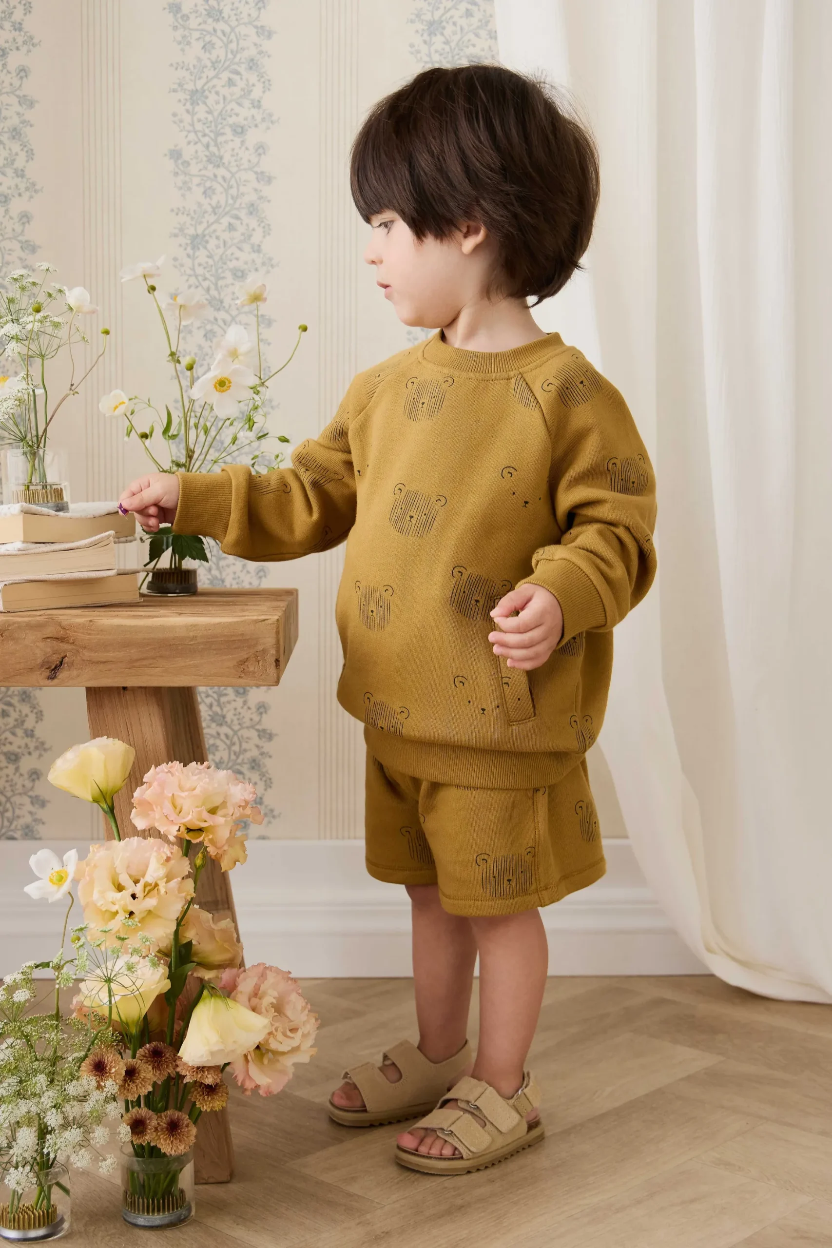 Organic Cotton Henry Sweatshirt - Buckwheat Teddy Face