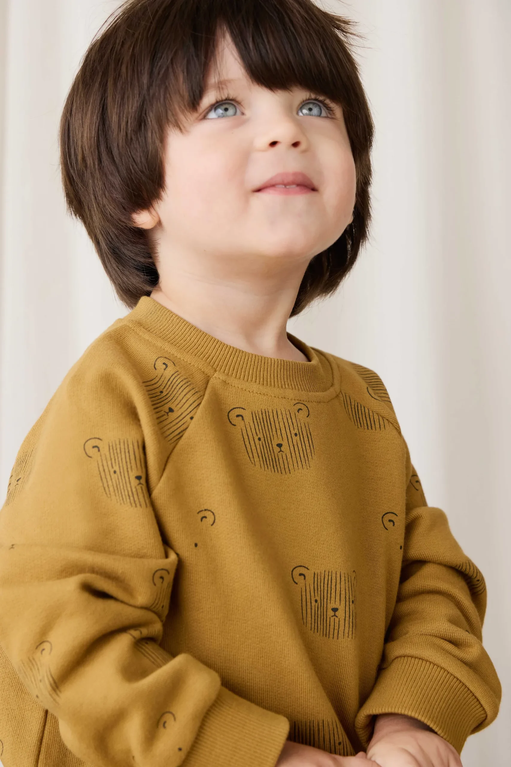 Organic Cotton Henry Sweatshirt - Buckwheat Teddy Face