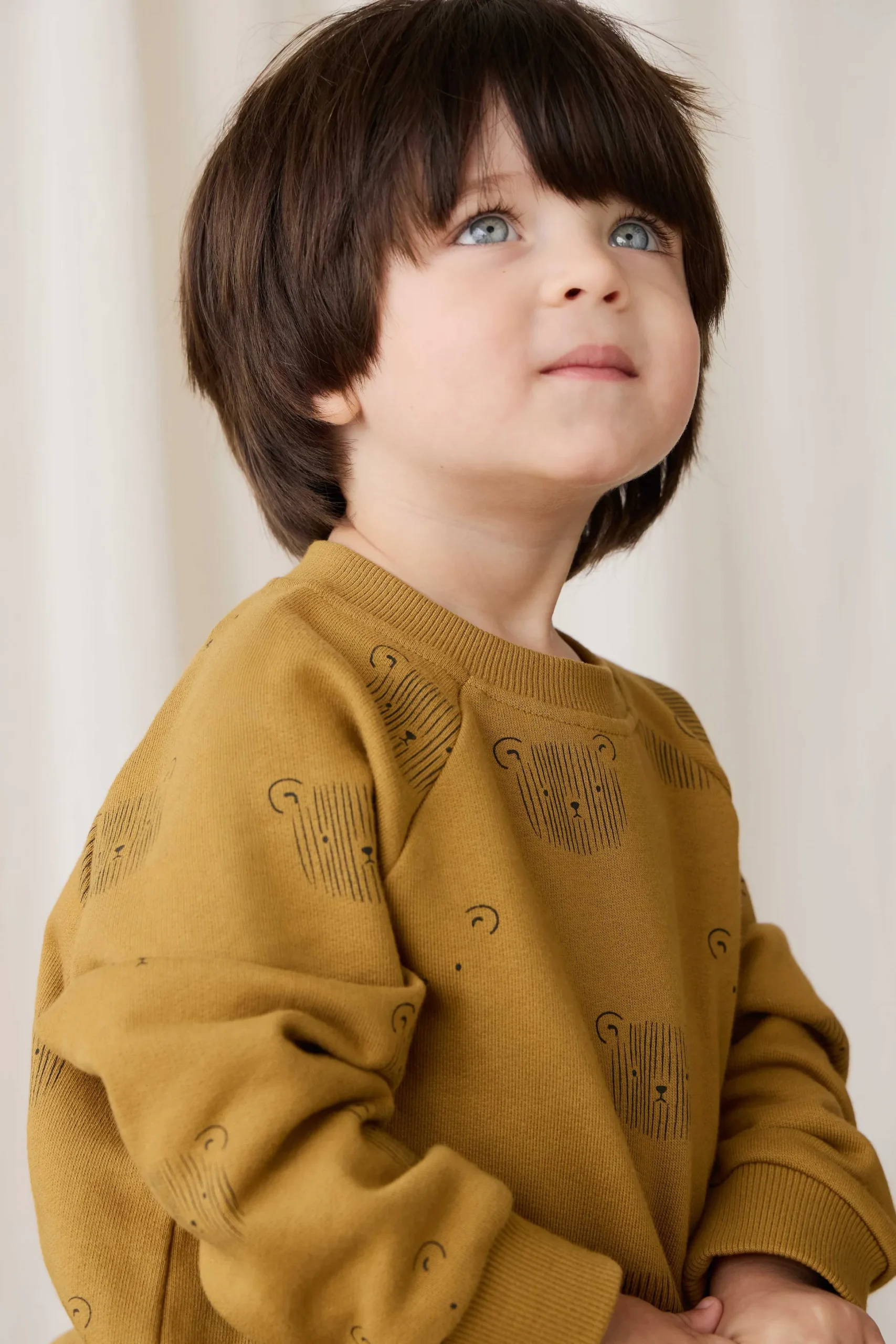 Organic Cotton Henry Sweatshirt - Buckwheat Teddy Face
