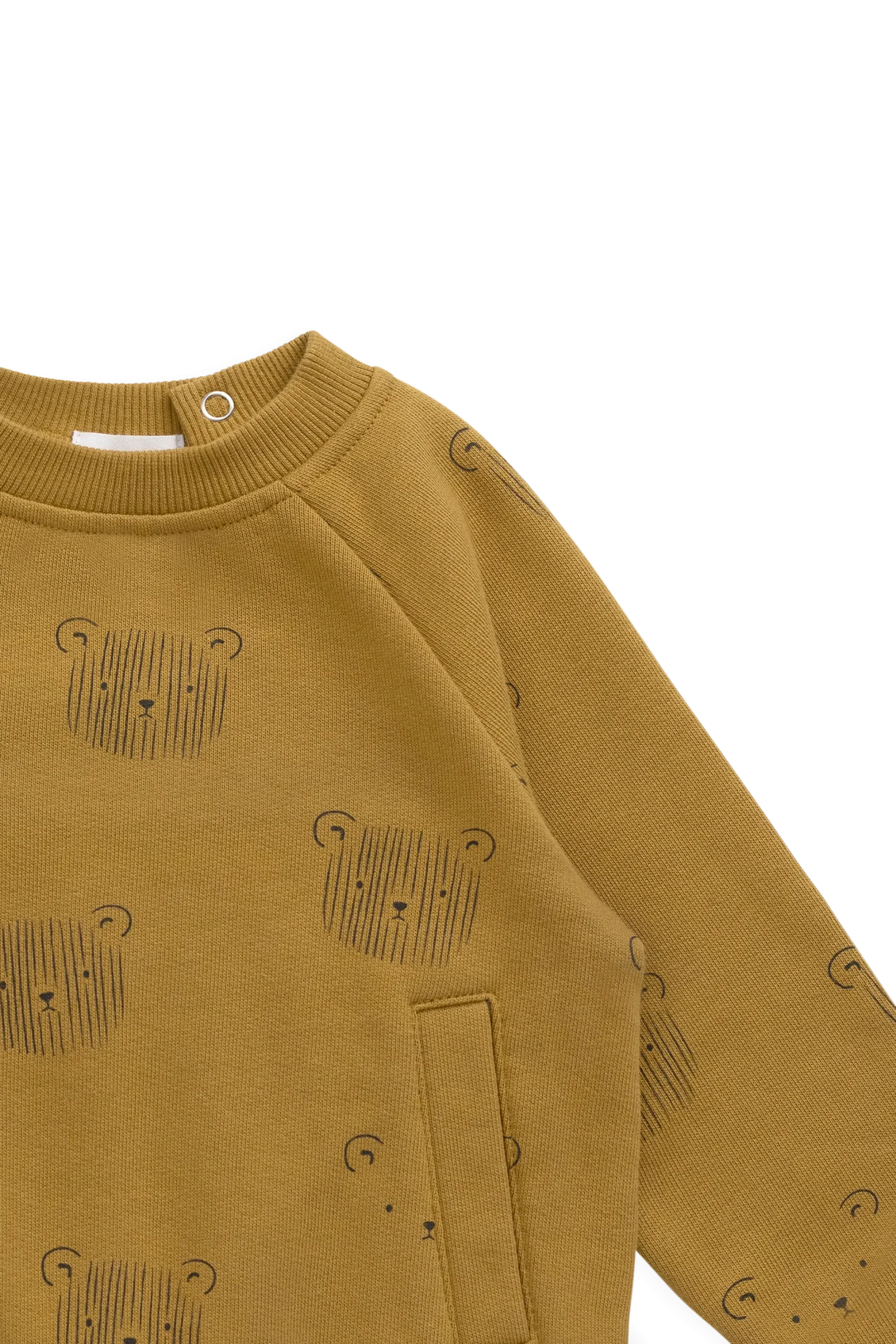 Organic Cotton Henry Sweatshirt - Buckwheat Teddy Face