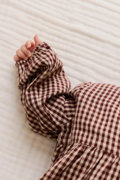 Organic Cotton Imani Blouse - Cinnamon Gingham