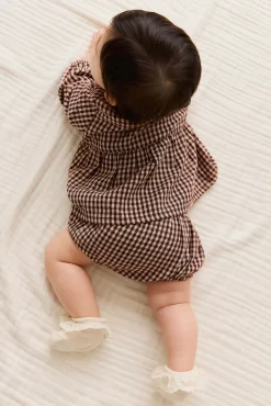 Organic Cotton Imani Blouse - Cinnamon Gingham