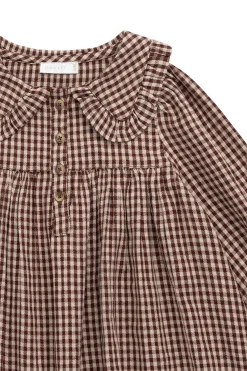 Organic Cotton Ira Dress - Cinnamon Gingham