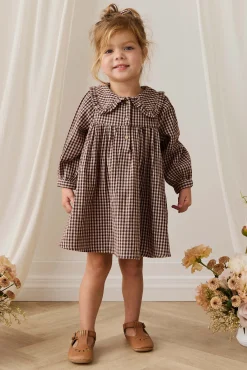 Organic Cotton Ira Dress - Cinnamon Gingham