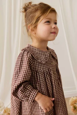 Organic Cotton Ira Dress - Cinnamon Gingham