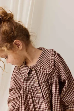 Organic Cotton Ira Dress - Cinnamon Gingham