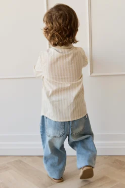 Organic Cotton Isaiah Shirt - Variegated Stripe Foam