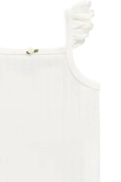 Organic Cotton Josephine Singlet - Sweet Heart Pointelle Parchment