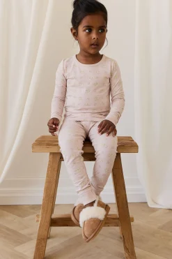 Organic Cotton Jude Long Sleeve Pyjama Set - Moon Floral Mauve