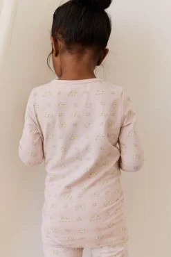 Organic Cotton Jude Long Sleeve Pyjama Set - Moon Floral Mauve