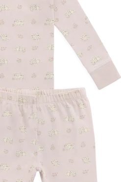 Organic Cotton Jude Long Sleeve Pyjama Set - Moon Floral Mauve