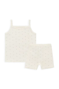 Organic Cotton Jude Singlet Pyjama Set - Ditsy Cherries