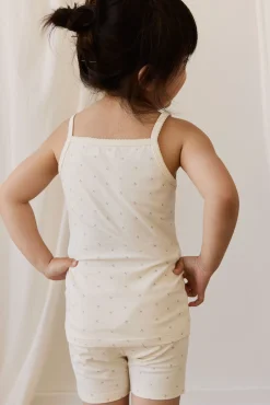 Organic Cotton Jude Singlet Pyjama Set - Ditsy Cherries