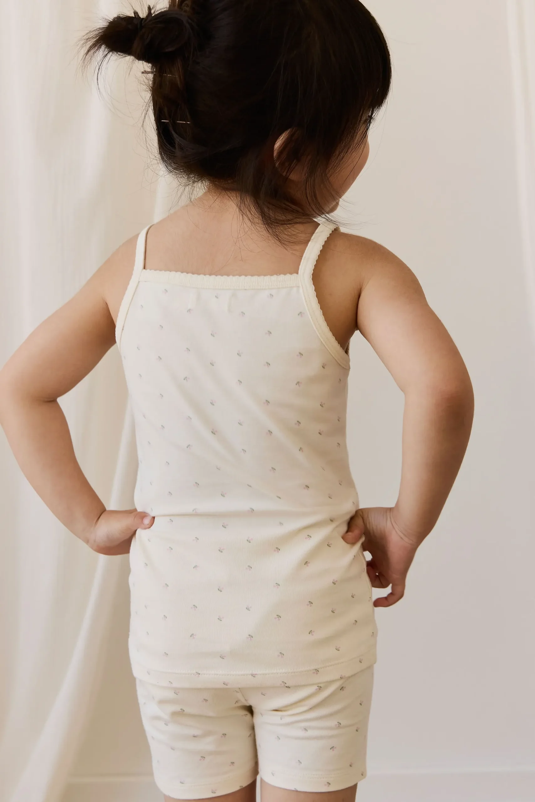 Organic Cotton Jude Singlet Pyjama Set - Ditsy Cherries