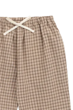 Organic Cotton Kenji Pant - Cabin Check Cocoa