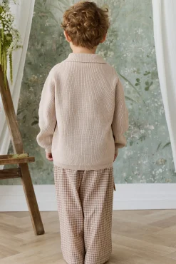 Organic Cotton Kenji Pant - Cabin Check Cocoa