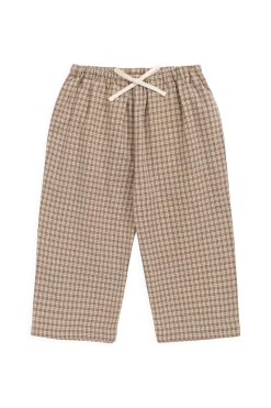 Organic Cotton Kenji Pant - Cabin Check Cocoa
