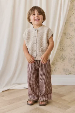 Organic Cotton Kenji Pant-Cinnamon Gingham