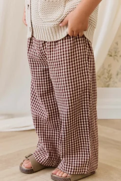 Organic Cotton Kenji Pant-Cinnamon Gingham