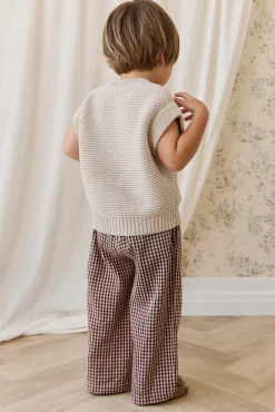 Organic Cotton Kenji Pant-Cinnamon Gingham