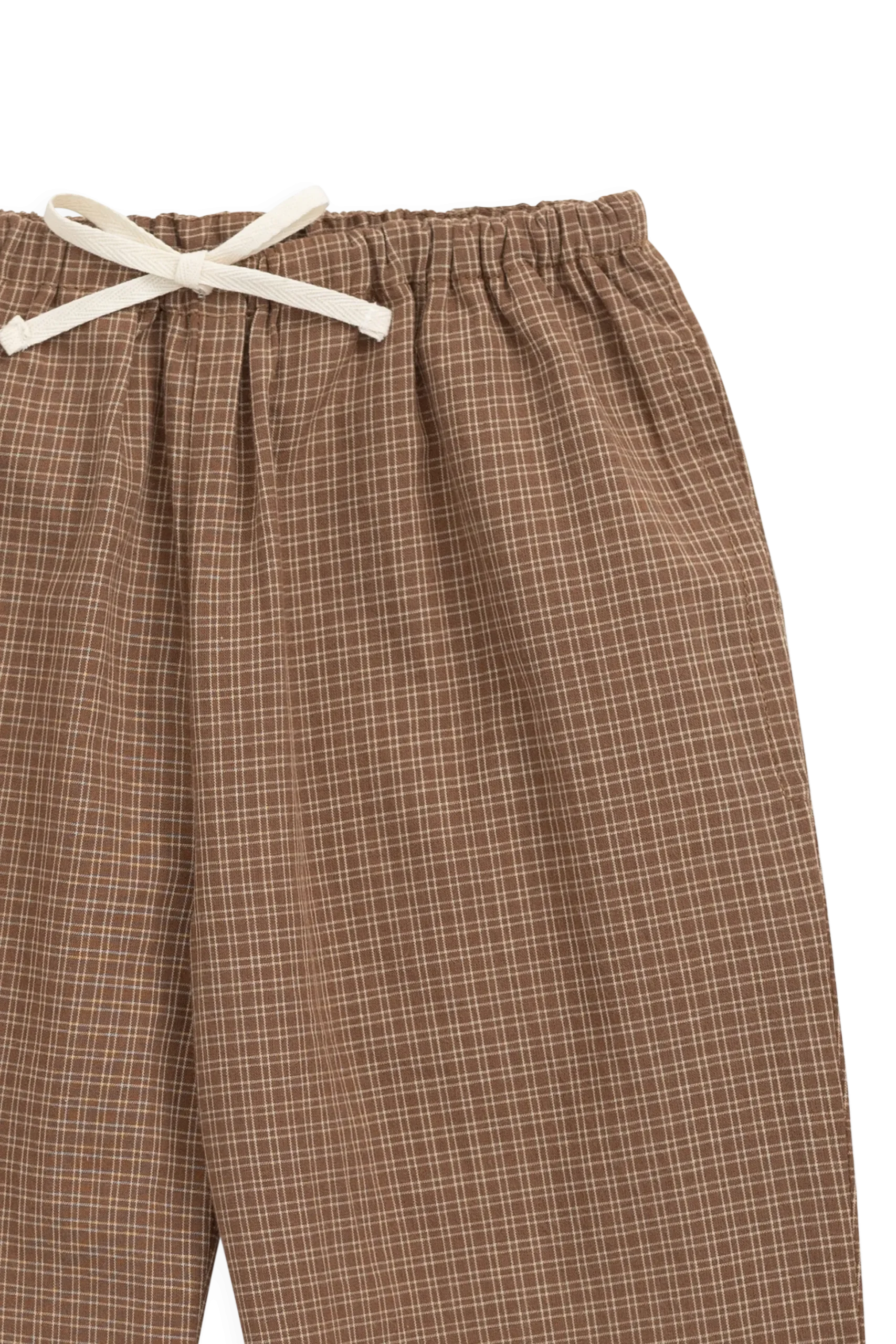 Organic Cotton Kenji Pant - Double Windowpane Check Oud/Hay