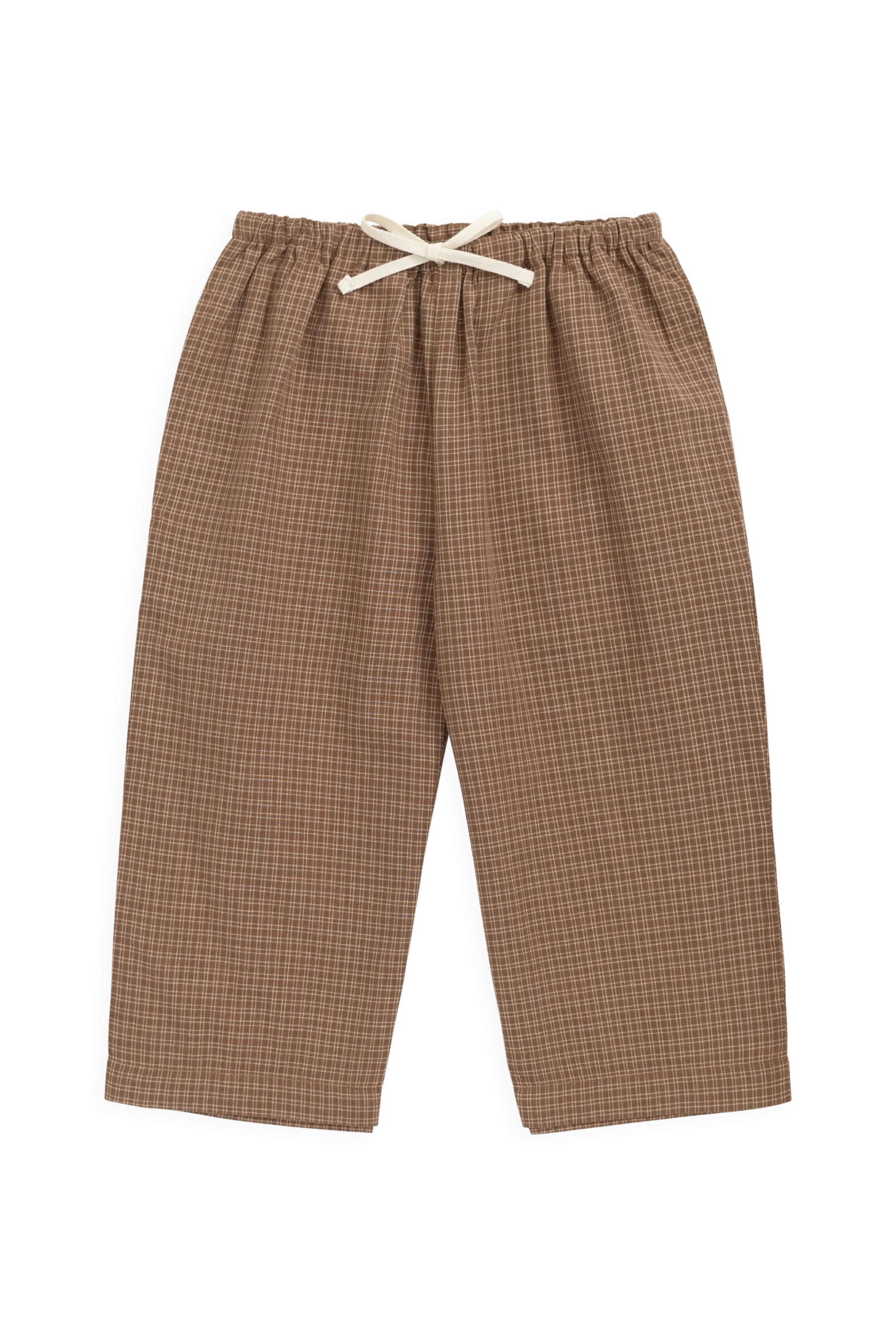 Organic Cotton Kenji Pant - Double Windowpane Check Oud/Hay