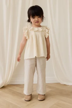 Organic Cotton Kenji Pant-Double Windowpane Check Pecan