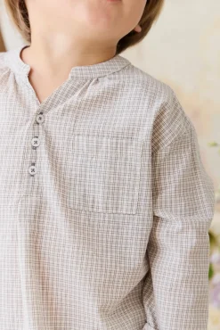 Organic Cotton Kenji Top - Cloud check