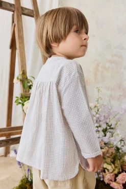 Organic Cotton Kenji Top - Cloud check