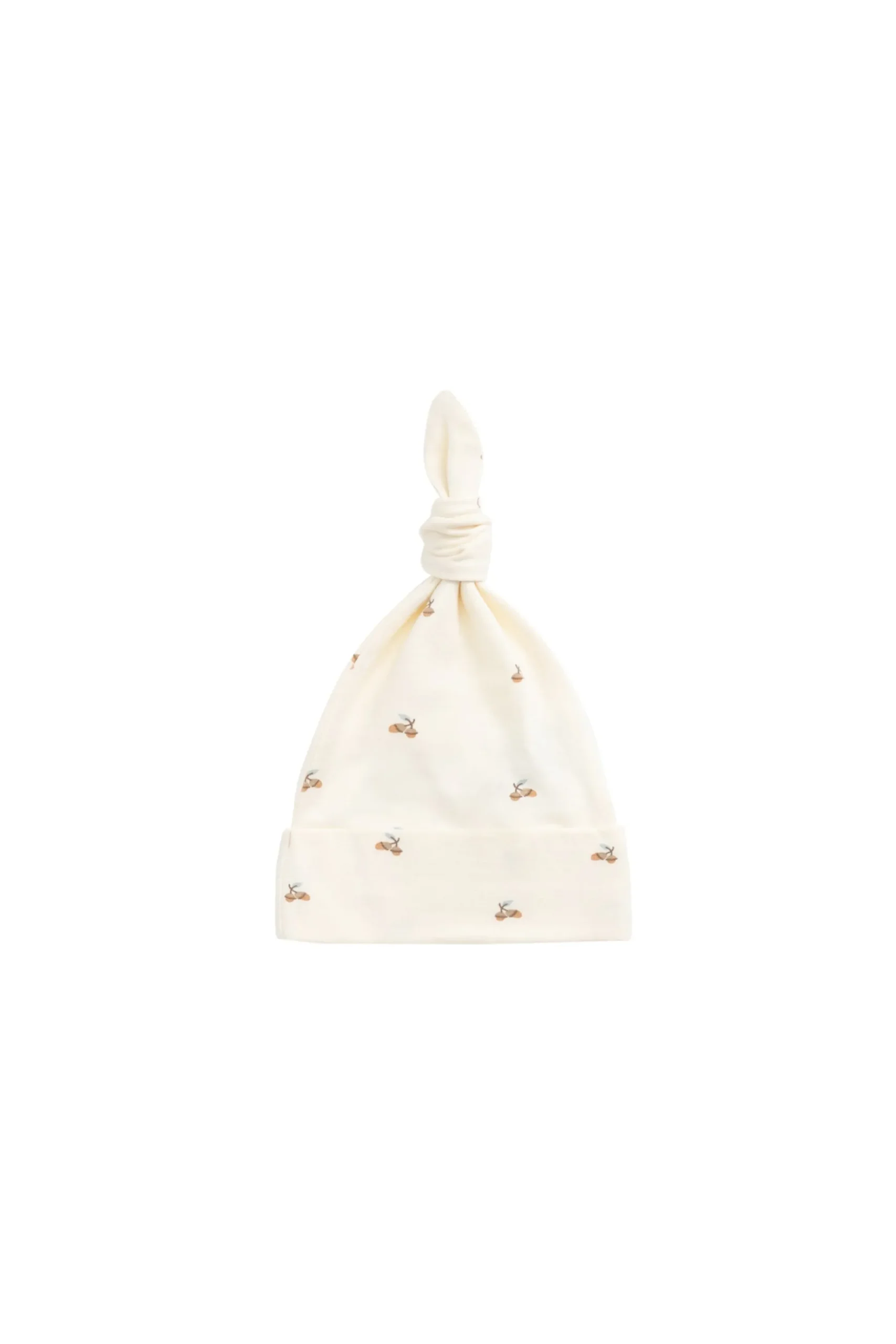 Organic Cotton Knot Beanie - Forest Night Acorns