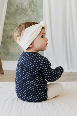 Organic Cotton Long Sleeve Bodysuit - Lisa Petite Indigo