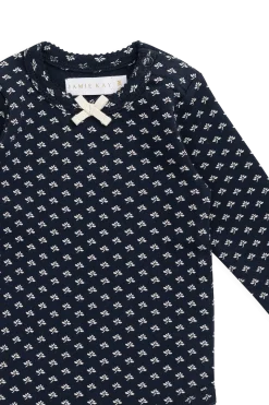 Organic Cotton Long Sleeve Bodysuit - Lisa Petite Indigo