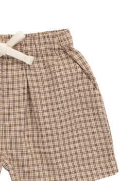 Organic Cotton Louis Short - Cabin Check Cocoa