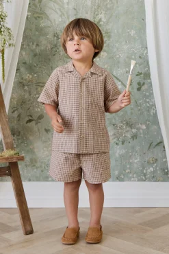 Organic Cotton Louis Short - Cabin Check Cocoa