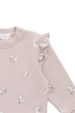 Organic Cotton Maple Sweatshirt-Bow Kitties Mauve