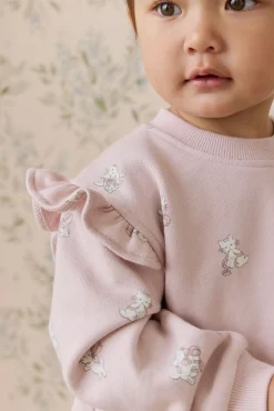 Organic Cotton Maple Sweatshirt-Bow Kitties Mauve