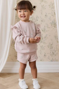 Organic Cotton Maple Sweatshirt-Bow Kitties Mauve