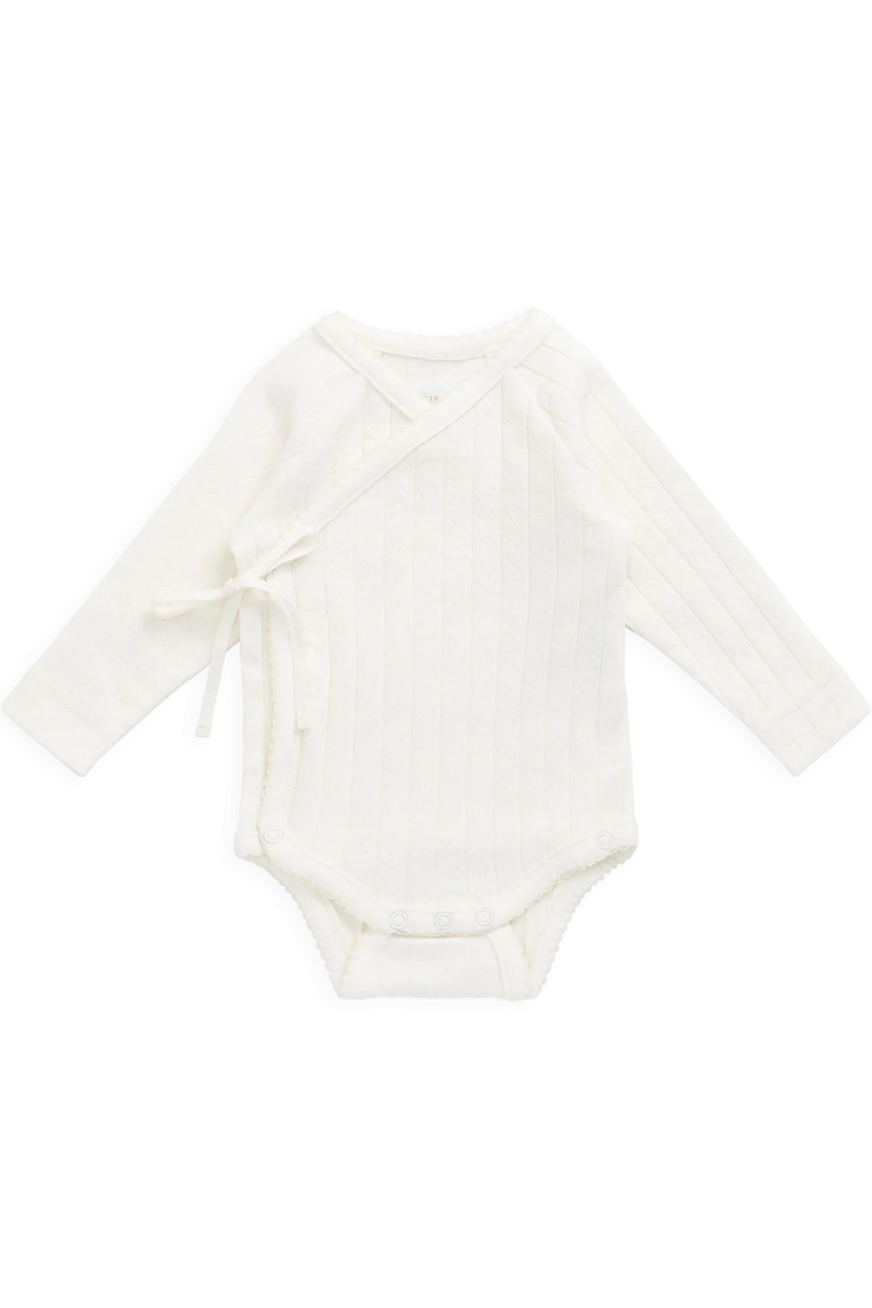 Organic Cotton Marina Bodysuit - Sweet Heart Pointelle Parchment