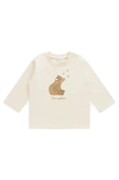 Organic Cotton Marshall Long Sleeve Top - Cloud Honeybee Bear