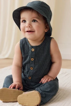 Organic Cotton Milo Jumpsuit - Forest Grid
