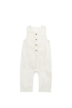 Organic Cotton Milo Jumpsuit - Variegated Stripe Foam